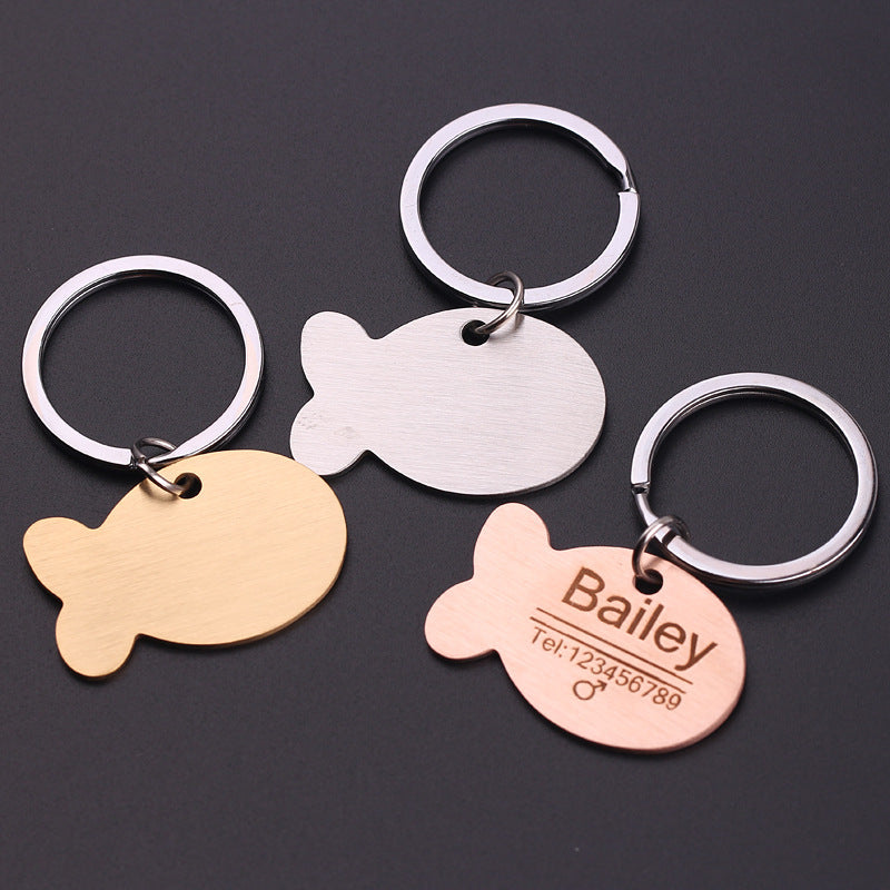 Placa identificativa grabada para mascotas con nombre y telefono