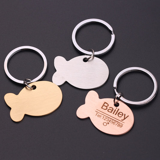 Placa identificativa grabada para mascotas con nombre y telefono