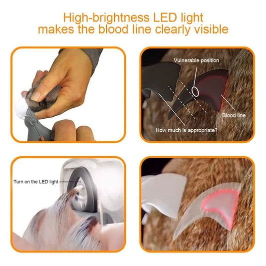 Cortauñas LED para mascotas con luz para corte seguro